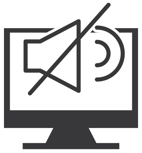 Monitor computer with button audio menu vector image