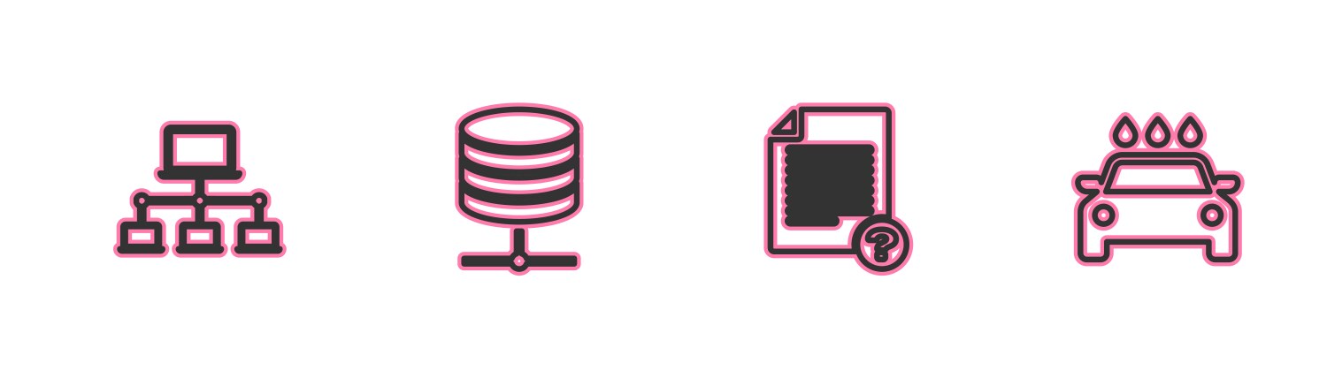 Set line computer network unknown document vector image