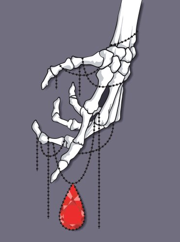 Skeleton Hand with Ruby Vector Image