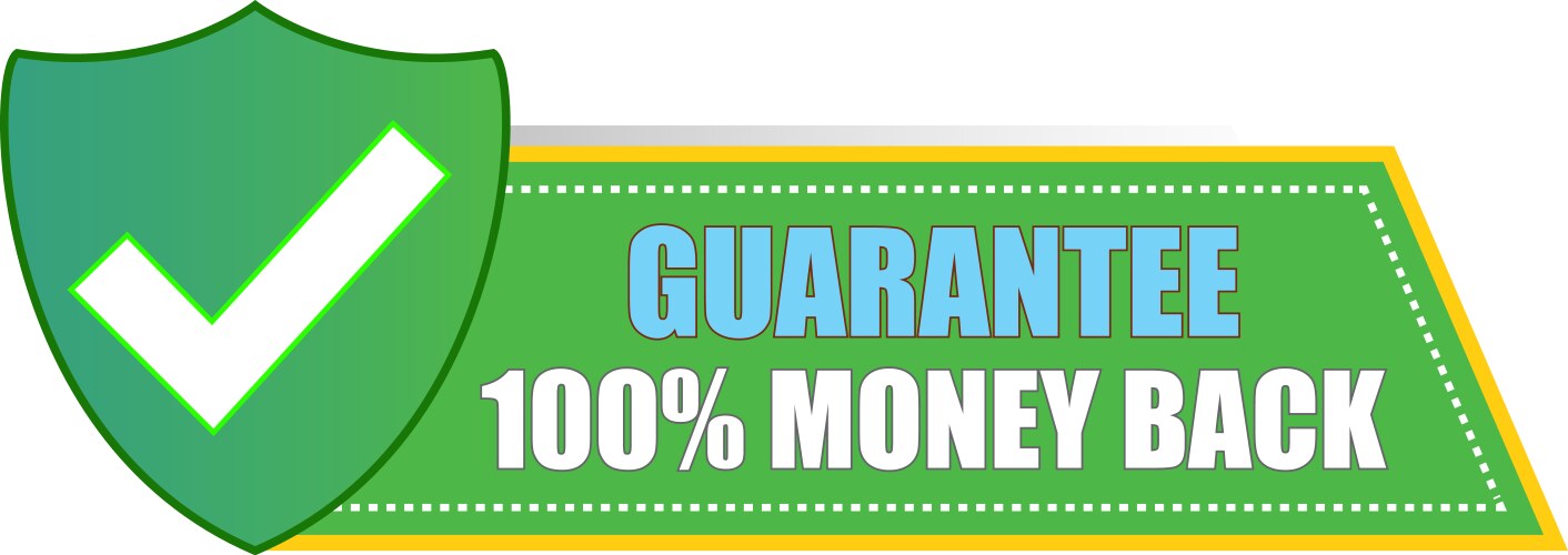 100 money back guarantee sales tag vector image