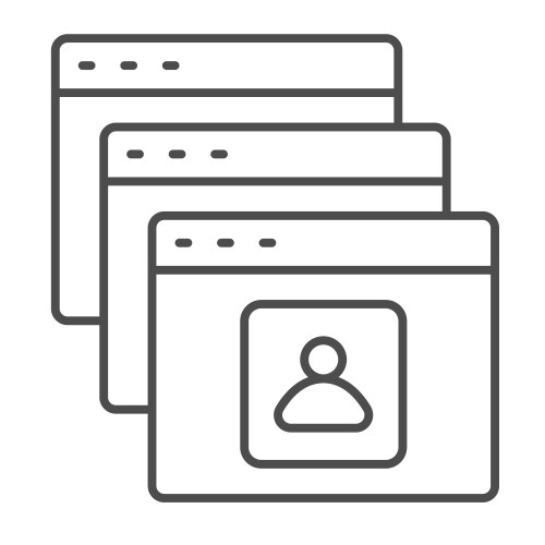 Windows with user profile button account log vector image