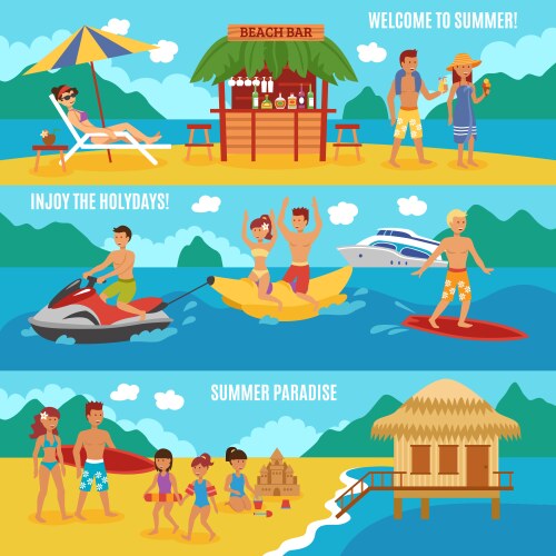 beach people set vector image