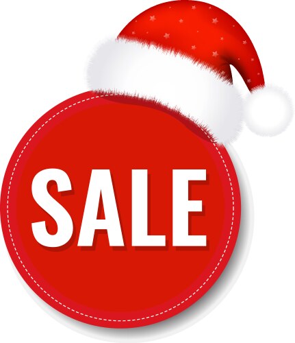 Christmas banner with santa claus cap Vector Image