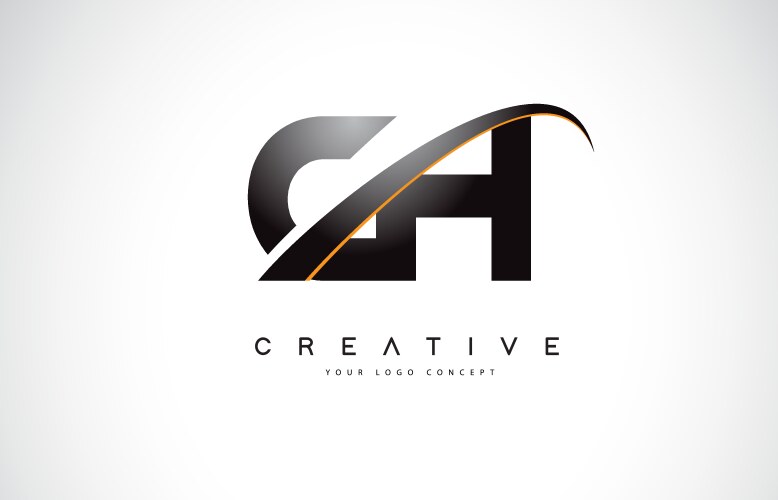 Elegant Swoosh Letter Logo - CH Vector Image