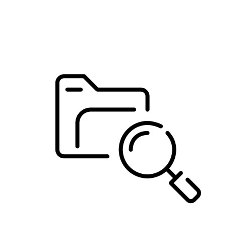 folder and magnifying glass searching files vector