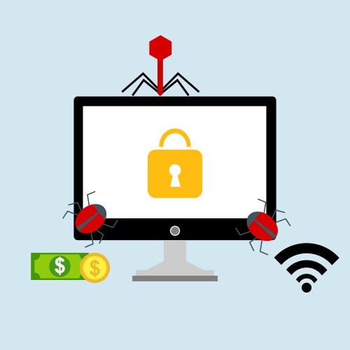 Hacker activity computeralert notification vector image