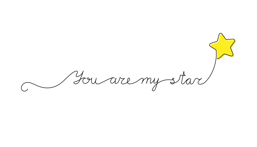 Continuous one line script cursive text you vector image