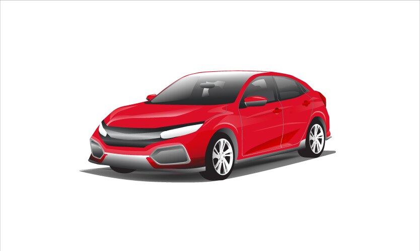 red generic sedan car vector