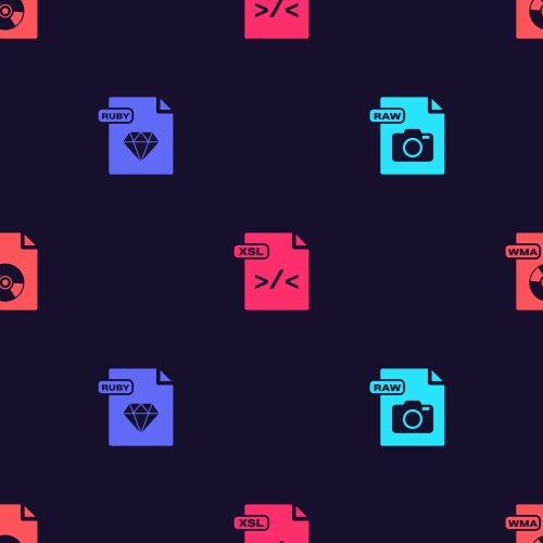 Set raw file document ruby xsl and wma vector image
