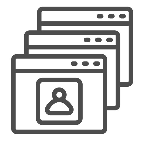 Windows with user profile button account log vector image