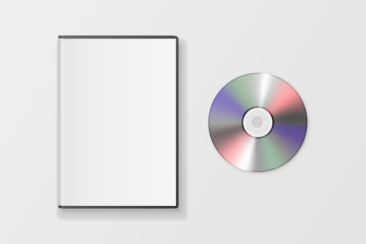 3d realistic closed cd dvd with plastic vector image