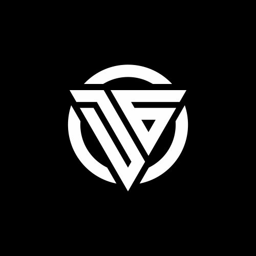 Dg logo monogram with triangle and hexagon modern Vector Image