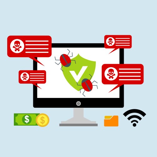 Hacker activity computeralert notification vector image