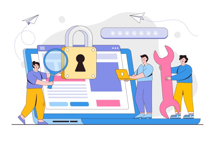 Protecting computer data for a web page coding vector image