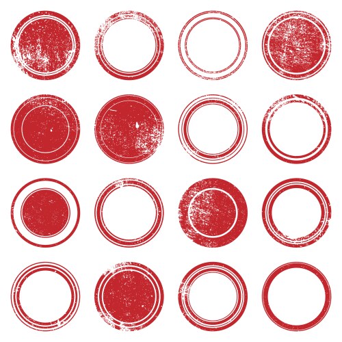 red ronded grunge stamp vector image vector image