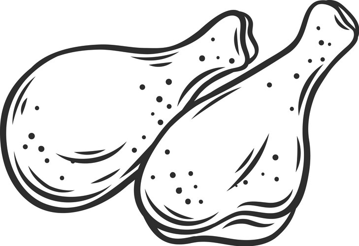 Chicken drumsticks outline icon Vector Image