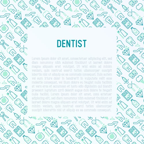 Dental Concept with Line Icons Vector Image