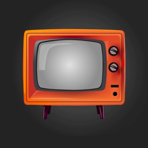 Old tv series isolated on black background vector image