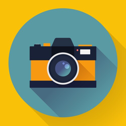 Modern digital photo camera flat color icon – Royalty-Free Vector ...