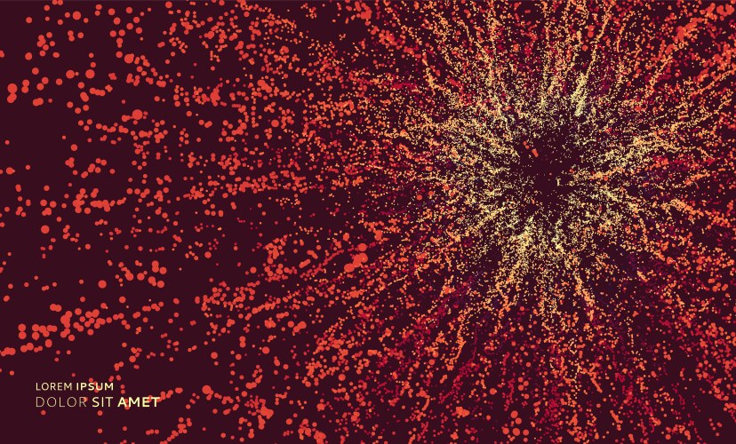 Point explode array dynamic emitted particles 3d vector image