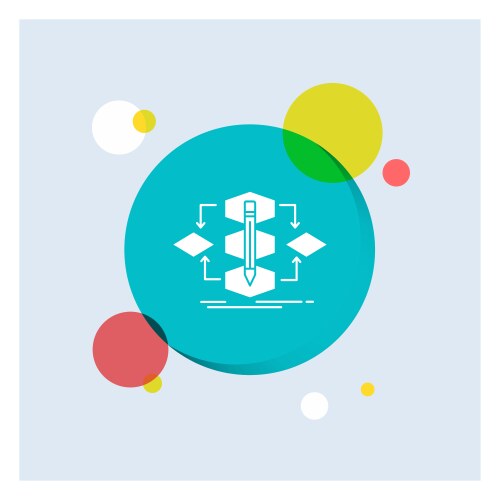 Algorithm design method model process white glyph vector image