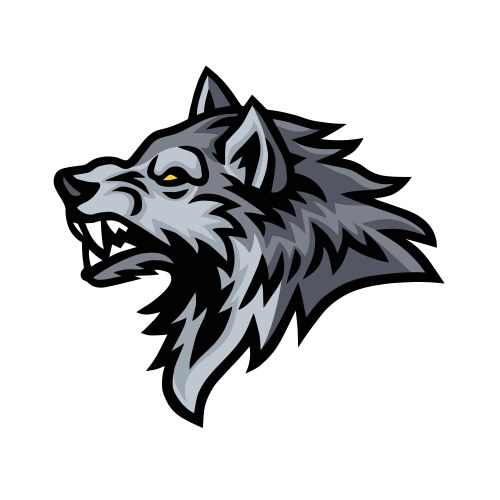 Wolf beast logo sports mascot design Vector Image