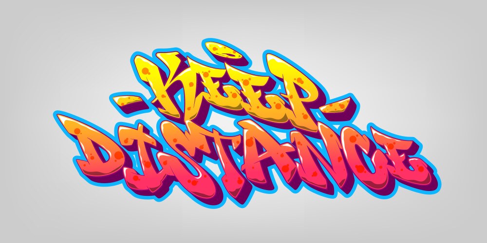 Abstract word dance graffiti style font lettering Vector Image