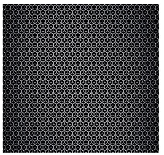 Metal perforated background with blue chrome wave Vector Image
