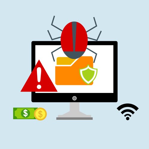 Hacker activity computeralert notification vektorbild