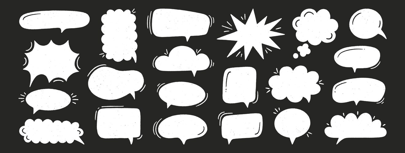 Speech Bubbles - Crayon Style Vector Image