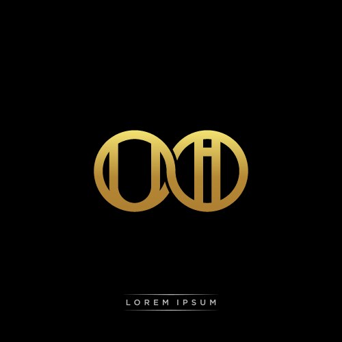 Ui initial letter linked circle capital monogram vektorbild