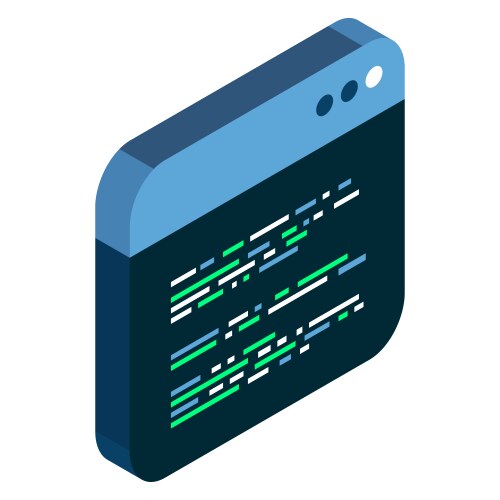 Source code isometric abstract programming vector image