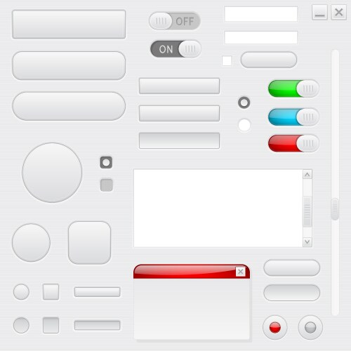 Web interface buttons set of 3d icons vector image