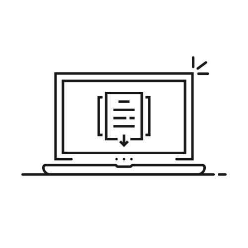 Thin line notebook like document upload vector image