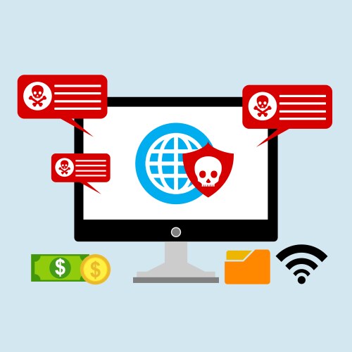 Hacker activity computeralert notification vector image