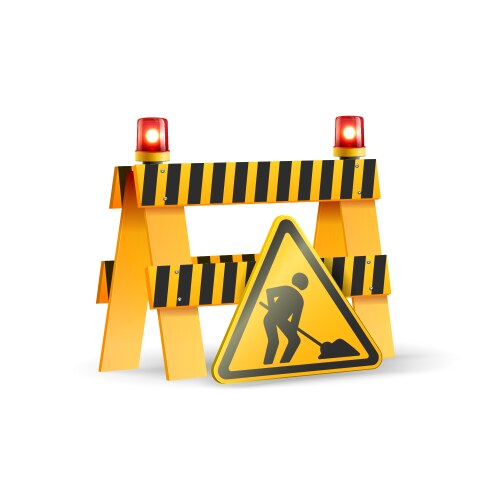 realistic under construction barrier vector