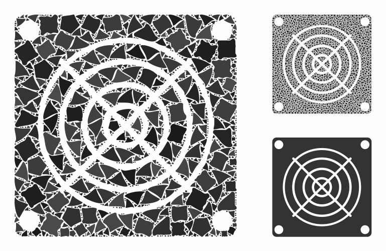 Mining asic device mosaic icon bumpy elements vector image