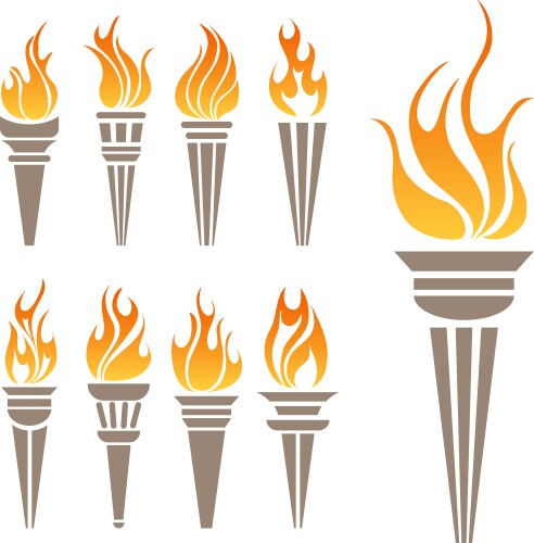 torch symbol set vector image