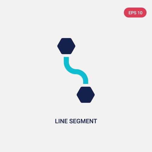 Two color line segment icon from geometry concept vector image