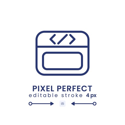 Webpage coding linear desktop icon vector image