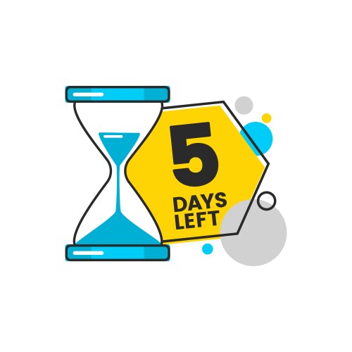 5 days left - geometric isolated sticker Vector Image