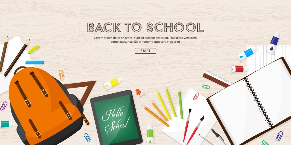 Back to school flat style Royalty Free Vector Image