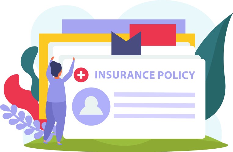 health insurance composition vector image