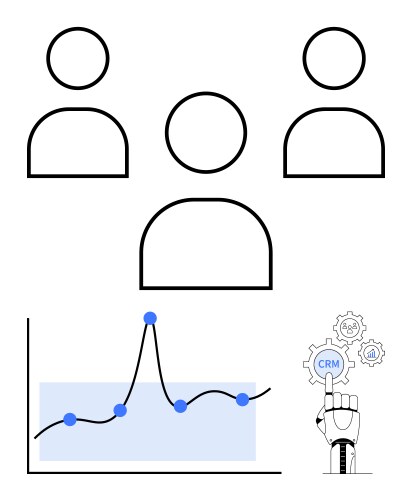 Integrating crm with data analysis and teamwork vector image
