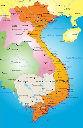 Vietnam Map Vector Image