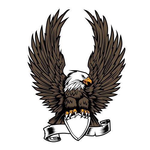 American bald eagle hold the blank ribbon for text