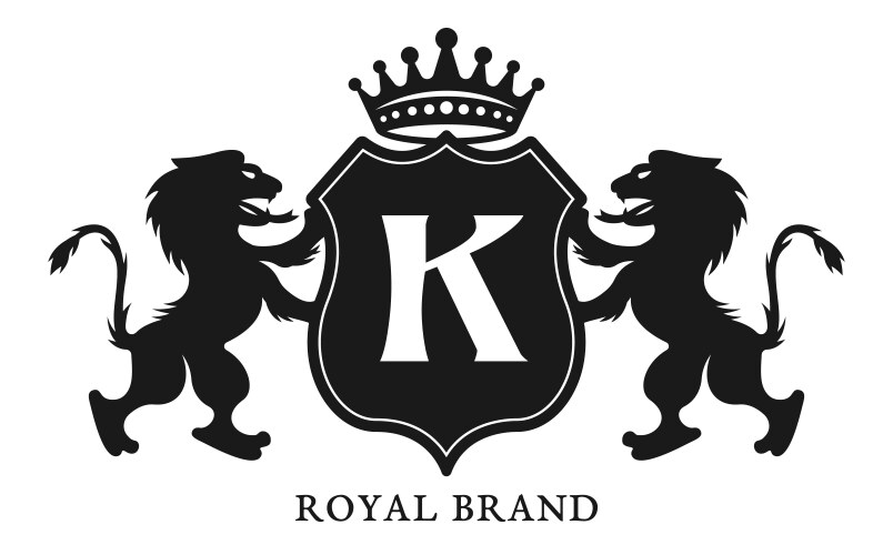Royal Crest with Lions Emblem Vector Image