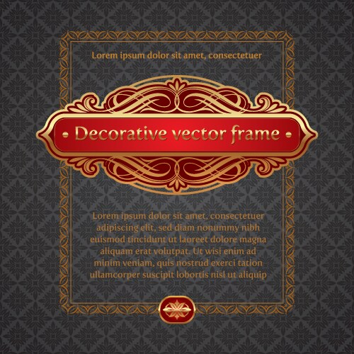 Ornate gold frame Royalty Free Vector Image - VectorStock