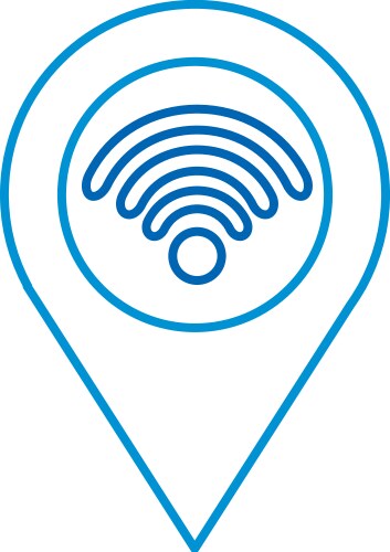 Pointer map with wifi internet signal connection vector image