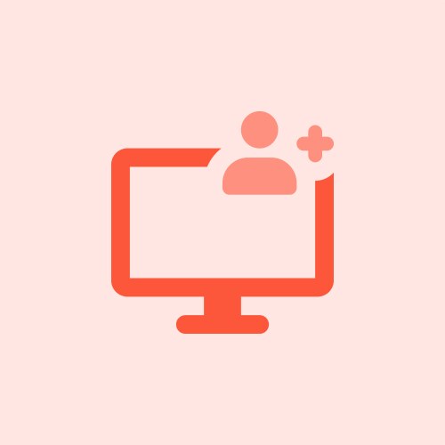 Adding new user or account to monitor system vector image
